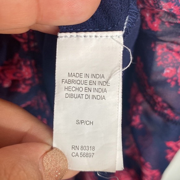 Lucky Brand Women's Blue & Pink Print Button-Down Sleeveless Maxi Dress sz Small - Picture 8 of 13